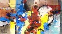 Zohaib Rind, 25 x 50 Inch, Acrylic on Paper, Abstract Painting, AC-ZR-257